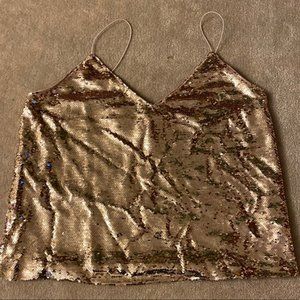 Rose Gold Sequin Party Top